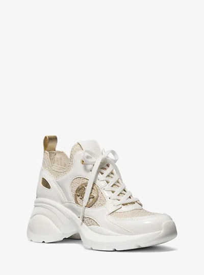 MICHAEL KORS ZUMA METALLIC AND MESH TRAINER