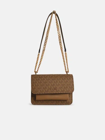 MICHAEL MICHAEL KORS 'CLAIRE' BEIGE LEATHER CROSSBODY BAG