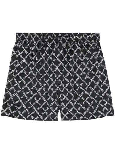 MICHAEL MICHAEL KORS EMPIRE LOGO-PRINT SATIN SHORTS