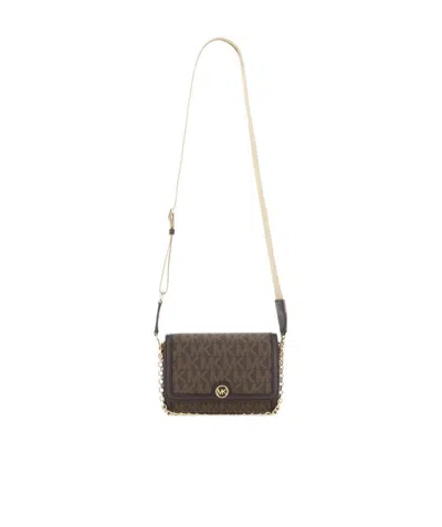 MICHAEL MICHAEL KORS LOGO-PRINT CANVAS SHOULDER BAG