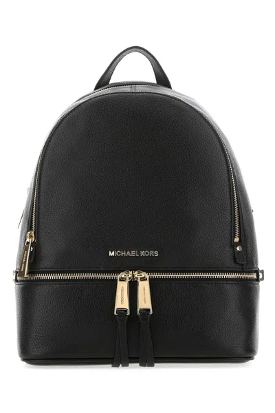 MICHAEL MICHAEL KORS MICHAEL BY MICHAEL KORS BLACK LEATHER MEDIUM RHEA BACKPACK