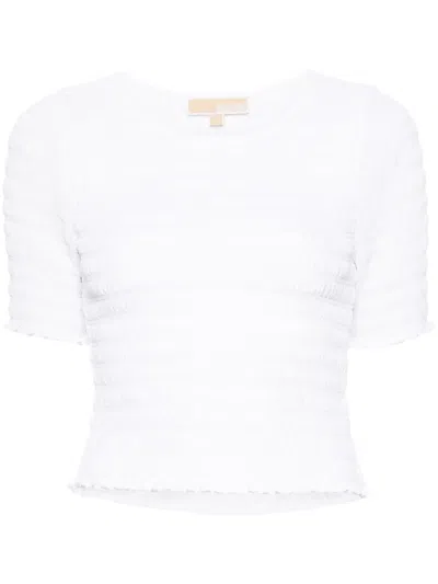 MICHAEL MICHAEL KORS RUFFLED-TRIM SMOCKED T-SHIRT