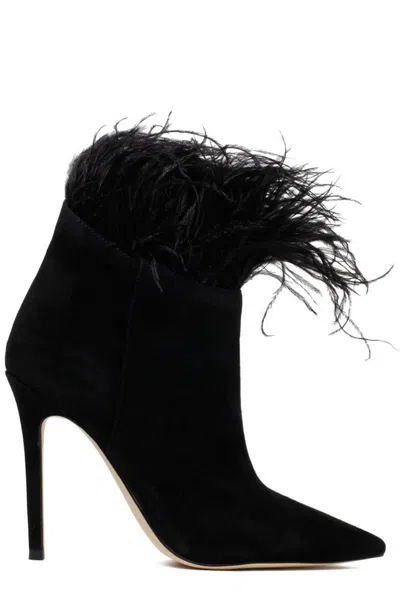 MICHAEL MICHAEL KORS MICHAEL MICHAEL KORS WHITBY FEATHER TRIM ANKLE BOOTS