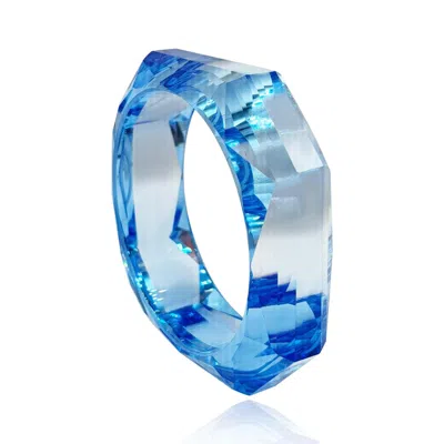 MICHAEL NASH JEWELRY WOMEN'S BLUE FACETED ACRYLIC BANGLE