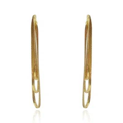 MICHAEL NASH JEWELRY WOMEN'S DOUBLE GOLD COBRA CHAIN PIERCED EARRINGS