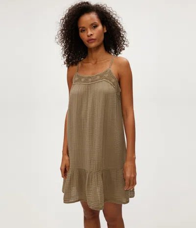 MICHAEL STARS EMREE CROCHET TRIM MINI DRESS