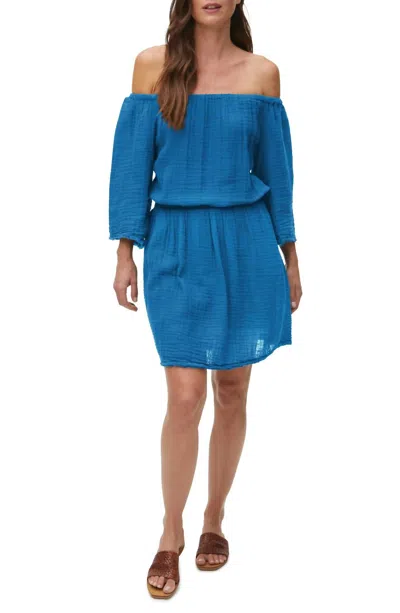 MICHAEL STARS FERNANDA SMOCKED WAIST DRESS IN PACIFIC