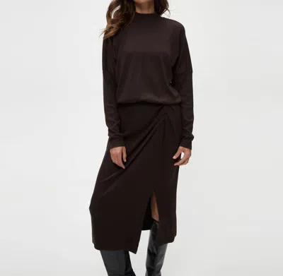 MICHAEL STARS LILA BLOUSON MIDI DRESS IN JAVA