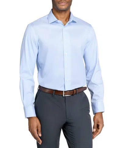 MICHELSONS OF LONDON MEN'S HOUNDSTOOTH HYBRID SLIM FIT EASY CARE LONG SLEEVE SHIRT