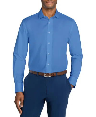 MICHELSONS OF LONDON MEN'S SOLID HYBRID SLIM FIT EASY CARE LONG SLEEVE SHIRT