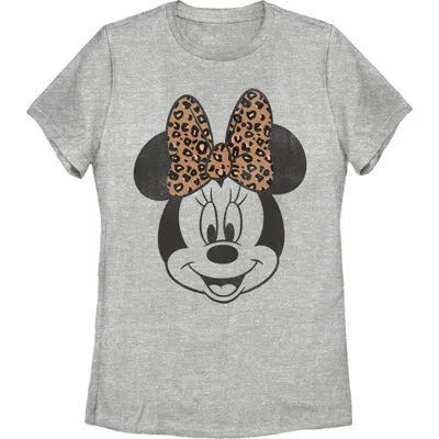 MICKEY & FRIENDS MICKEY & FRIENDS MINNIE MOUSE CHEETAH PRINT BOW  GRAPHIC T-SHIRT