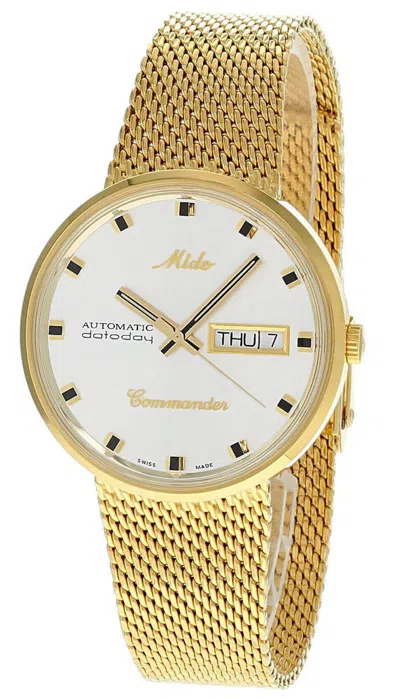 MIDO MIDO COMMANDER 37MM SS SILVER DIAL GOLD MESH MEN'S WATCH M8429.3.21.13
