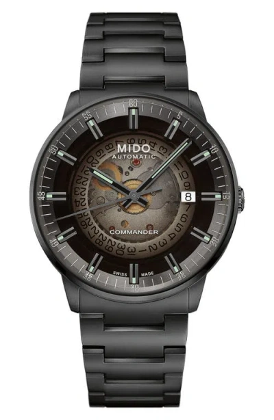 MIDO MIDO COMMANDER GRADIENT SKELETAL AUTOMATIC BRACELET WATCH, 40MM