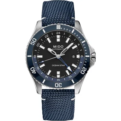 MIDO MIDO OCEAN STAR GMT AUTOMATIC CANVAS STRAP WATCH, 44MM