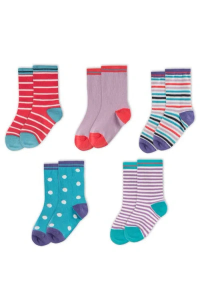 MIGHTLY MIGHTLY KIDS ORGANIC COTTON PATTERN CREW SOCKS 5-PACK