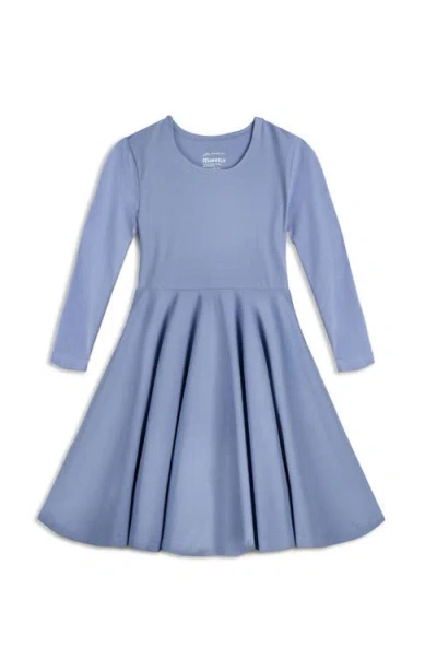 MIGHTLY MIGHTLY ORGANIC COTTON 3/4 SLEEVE SOLID TWIRL DRESS