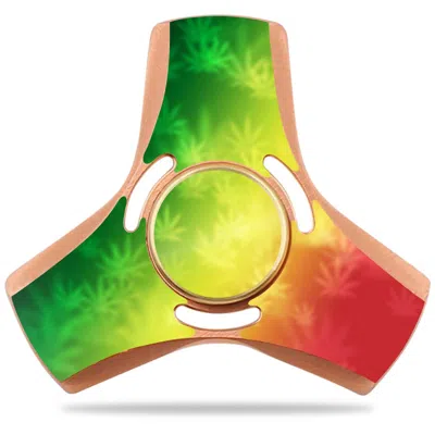 MIGHTYSKINS VINYL DECAL SKIN FOR APSUNG FIDGET TRI-SPINNER - RASTA RAINBOW