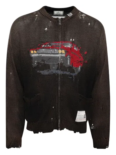 MIHARAYASUHIRO CAR DISTRESSES CARDIGAN