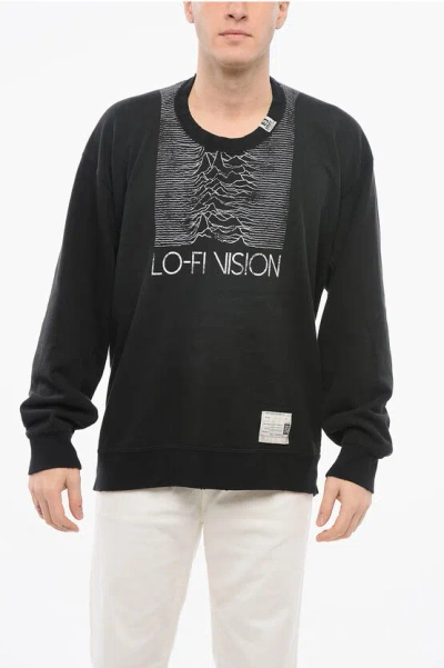 MIHARAYASUHIRO Deconstructed Crewneck Sweatshirt LO-FI VISION with Print