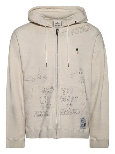 MIHARAYASUHIRO DISTRESSED ZIP-UP HOODIE