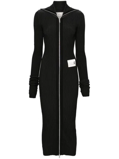 MIHARAYASUHIRO LOGO-PATCH MIDI DRESS