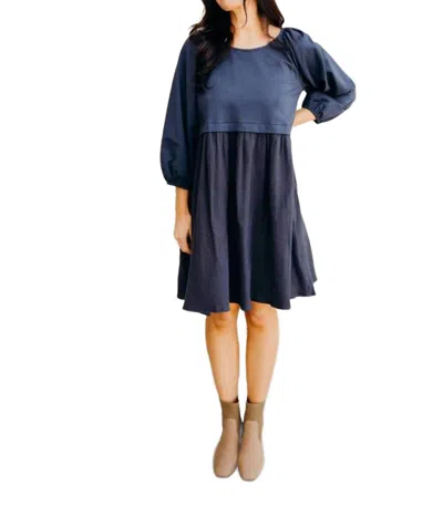 MIKAROSE DAWN DRESS IN NAVY