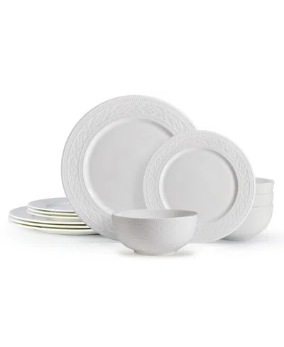 MIKASA HAVEN BONE CHINA 12 PIECE DINNERWARE SET, SERVICE FOR 4
