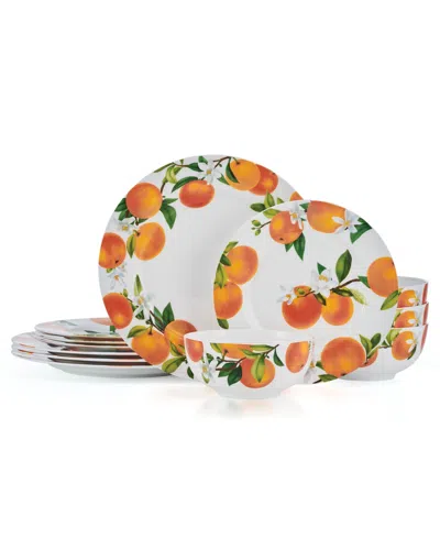 MIKASA MANDARIN BONE CHINA 12 PIECE DINNERWARE SET, SERVICE FOR 4