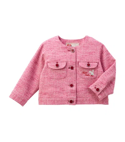MIKI HOUSE TWEED EMBROIDERED CHIECO CARDIGAN