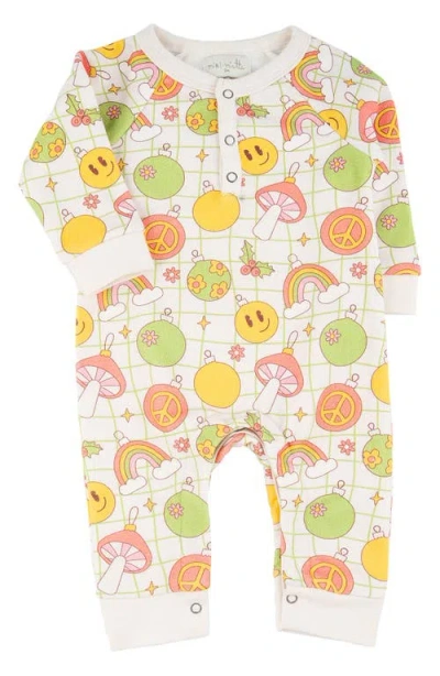 MIKI MIETTE MIKI MIETTE BAILEY HOLIDAZE PRINT COTTON HENLEY ROMPER