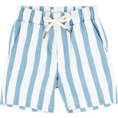 MIKI MIETTE MIKI MIETTE KIDS' LOGAN STRIPE CHAMBRAY PULL-ON SHORTS