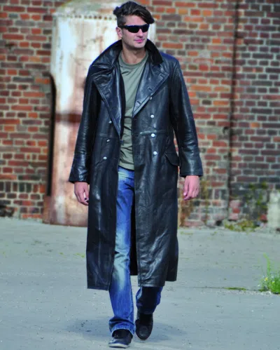 MIL-TEC MIL-TEC OFFIZIERS LEDERMANTEL SCHWARZ VERSCHIEDENE GRÖSSEN