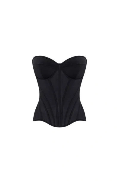 MILLA MILLA SMART HEART-SHAPED LOW-WAIST BLACK FITTED CORSET