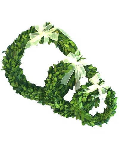 MILLS FLORAL MILLS FLORAL SET OF 3 BOXWOOD WREATHS