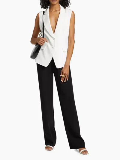 MILLY ALBA SLEEVELESS BLAZER IN WHITE