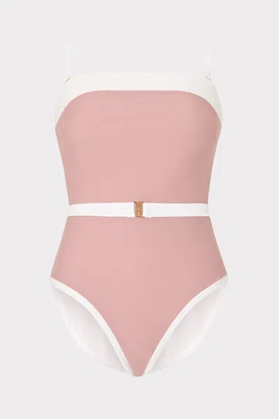 MILLY CABANA RAVELLO STRAPLESS COLOR BLOCK ONE PIECE