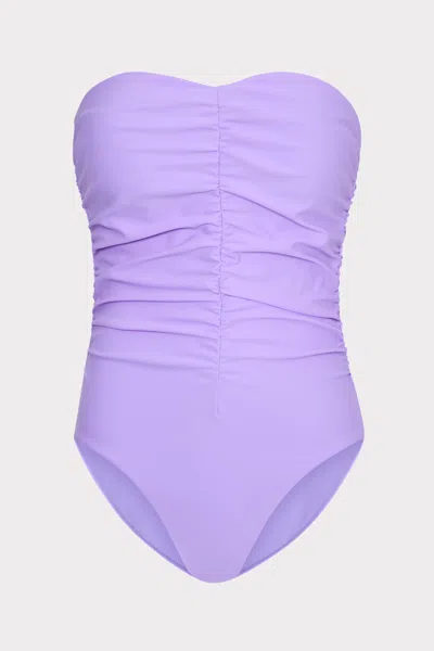 MILLY CABANA SOLID RUCHED ONE PIECE