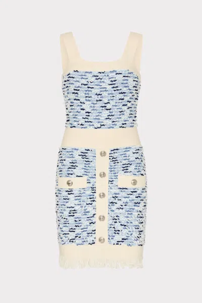 MILLY FRINGED TEXTURED KNIT MINI DRESS