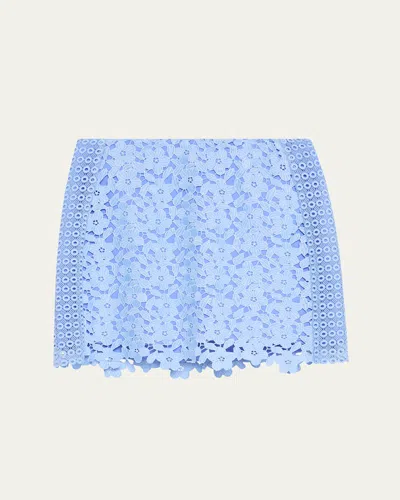 MILLY LAURA FLORAL & GEOMETRIC LACE MINI SKIRT