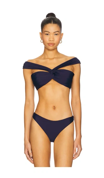 MILLY OLIVIA DRAPED BANDEAU BIKINI TOP