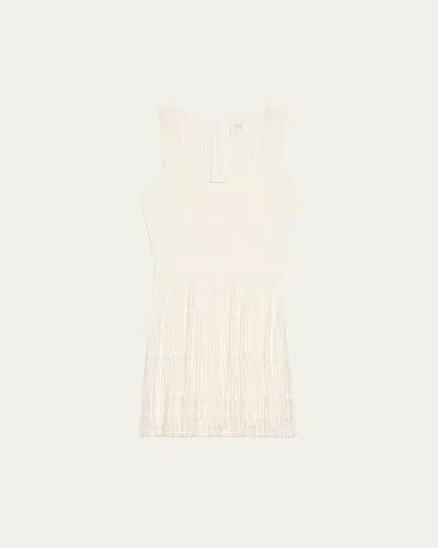 MILLY RIBBED SHEER-KNIT MINI DRESS