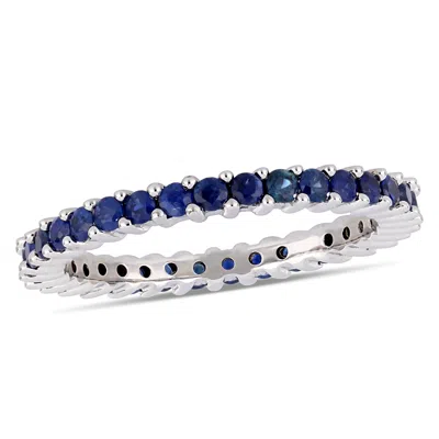 MIMI & MAX 1-3/4CT TGW SAPPHIRE ETERNITY RING 14K WHITE GOLD