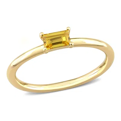 MIMI & MAX 1/3 CT TGW BAGUETTE YELLOW SAPPHIRE STACKABLE RING IN 10K YELLOW GOLD