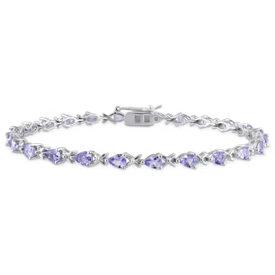 MIMI & MAX 4 1/3CT TGW TANZANITE X-LINK BRACELET IN STERLING SILVER