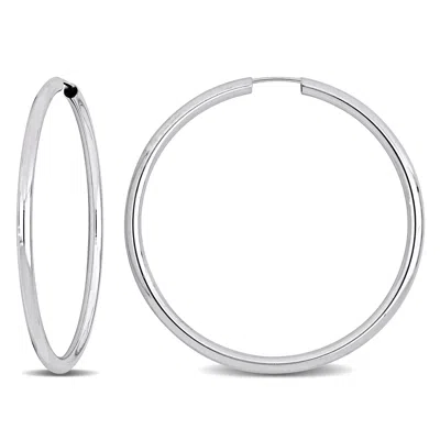 MIMI & MAX 40MM HOOP EARRINGS IN 14K WHITE GOLD