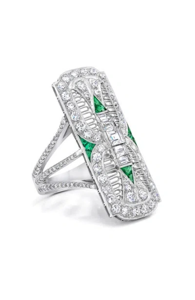 MINDI MOND MINDI MOND FILIGREE DIAMOND & EMERALD DINNER RING