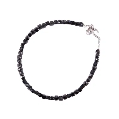 MINERALGEMS ✩ STUDIO MEN'S BLACK / SILVER BLACK TOURMALINE BRACELET FOR HIM