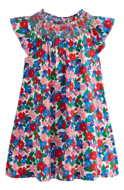 MINI BODEN MINI BODEN KIDS' FLORAL SMOCKED YOKE COTTON DRESS