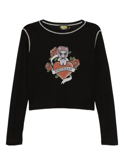 MINI CREAM LOGO-PRINT T-SHIRT