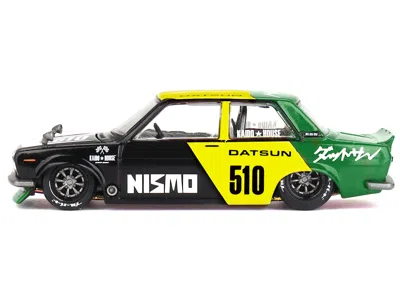 MINI GT DATSUN STREET 510 "RACING V2" BLACK AND GREEN WITH YELLOW ACCENTS (DESIGNED BY JUN IMAI) "KAIDO HOUS